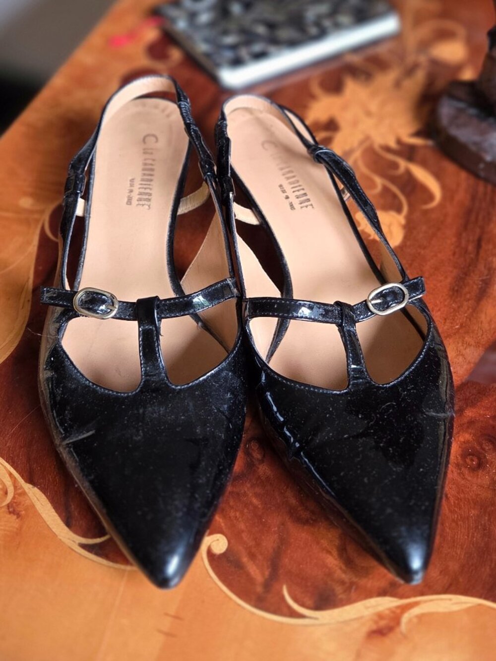 Beautiful Black Patent Leather Slingback La Canadienne